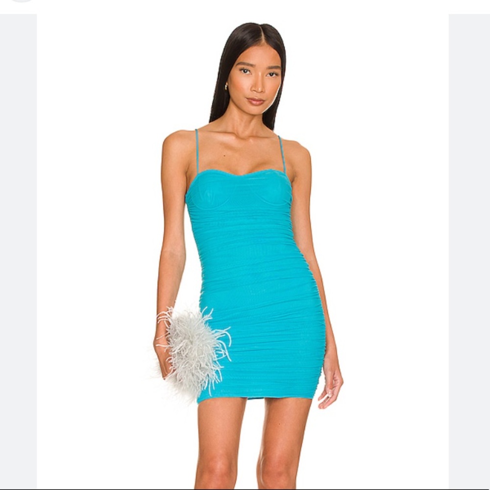 Superdown Emmie Mesh Mini Dress- Blue Size S
